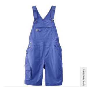 Duluth Trading Co. Women's Heirloom Gardening Short Overalls, L, NWT, Color: Fir